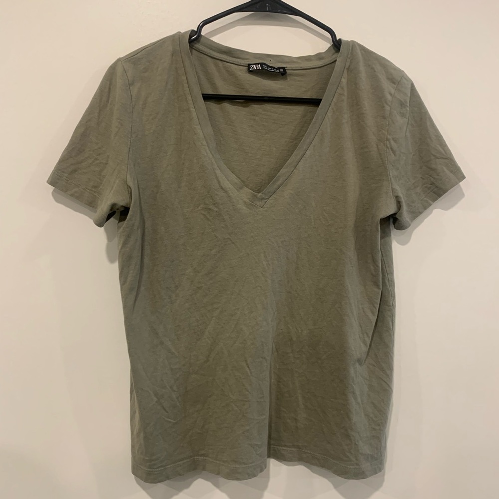 Zara T-Shirt Green Size S